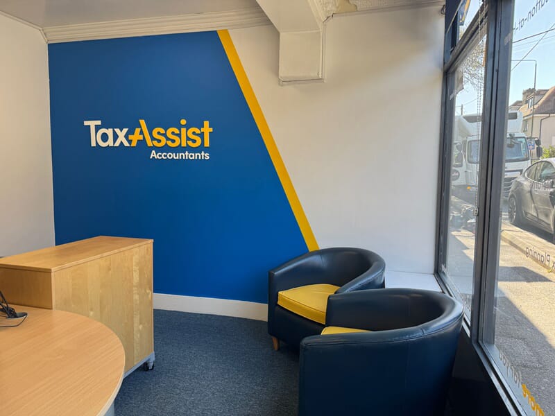 An image of the TaxAssist Accountants interior wall graphics.